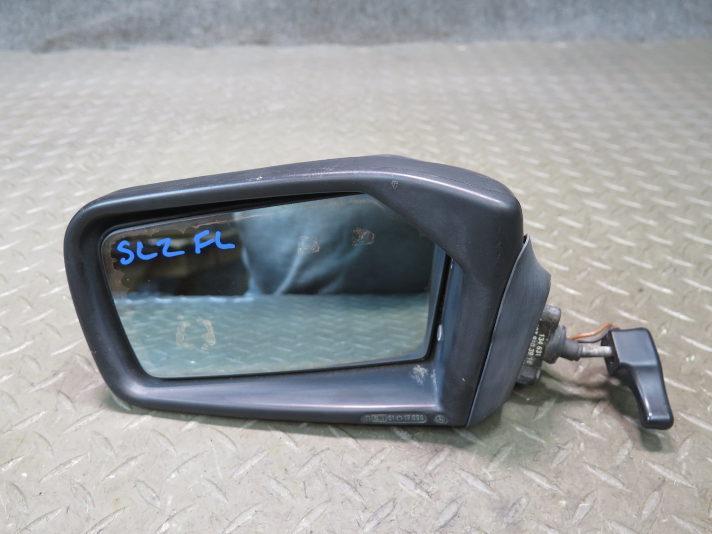 73-89 Mercedes R107 560SL Left Exterior Side View Mirror Glass Discoloration