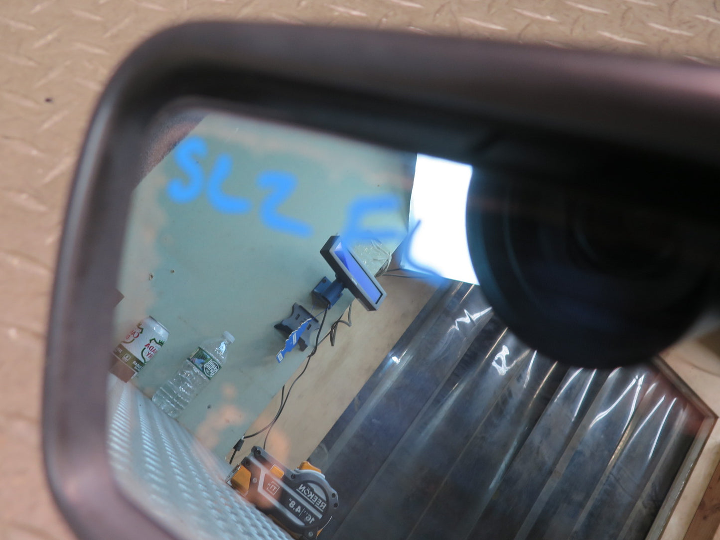 73-89 Mercedes R107 560SL Left Exterior Side View Mirror Glass Discoloration