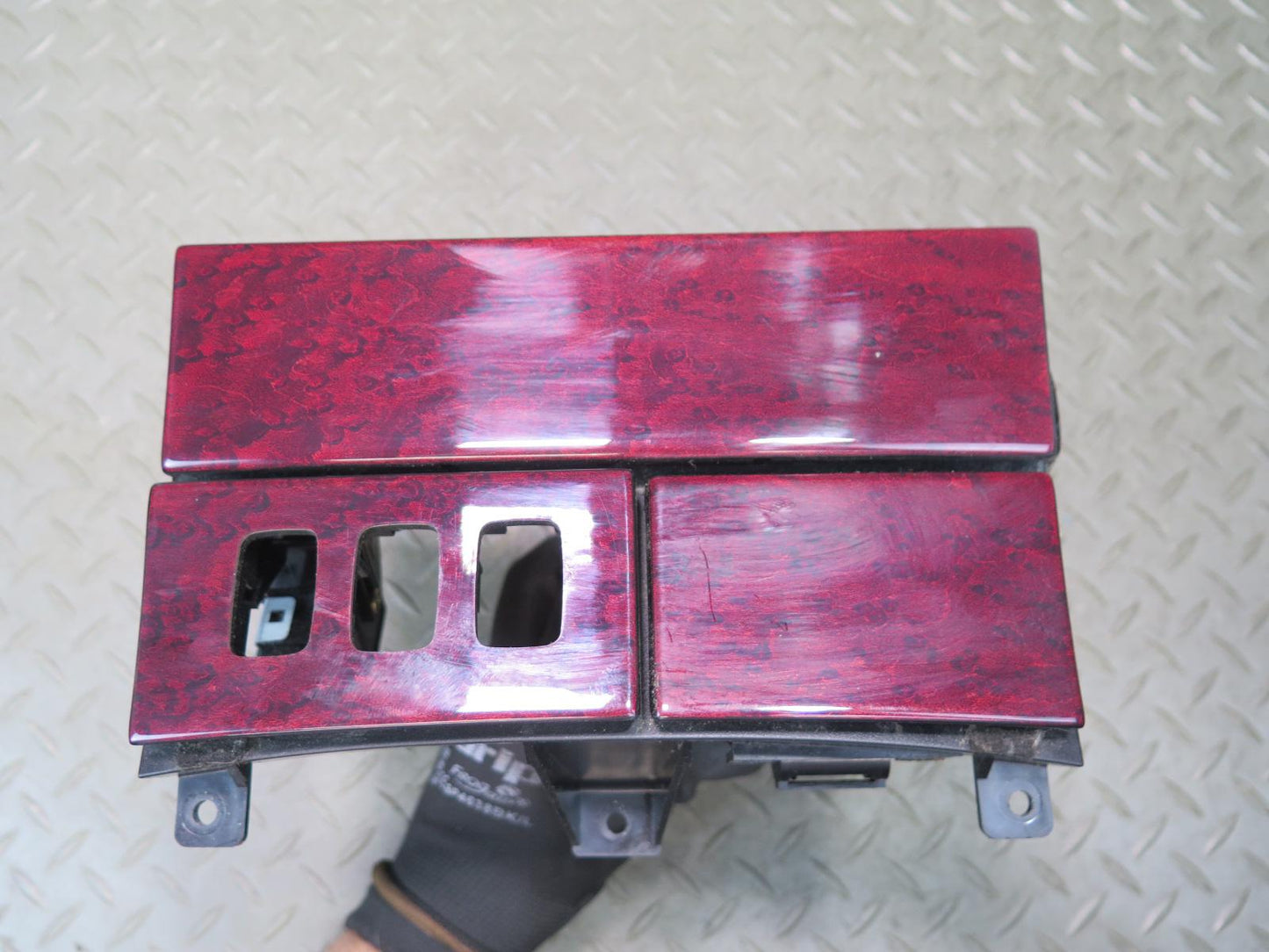 01-03 Lexus UCF30L LS430 Set of 2 Center Console Trim Cover RED Wood OEM
