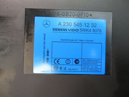 03-06 Mercedes R230 Sl-class Keyless Entry Control Module 2305451232 OEM