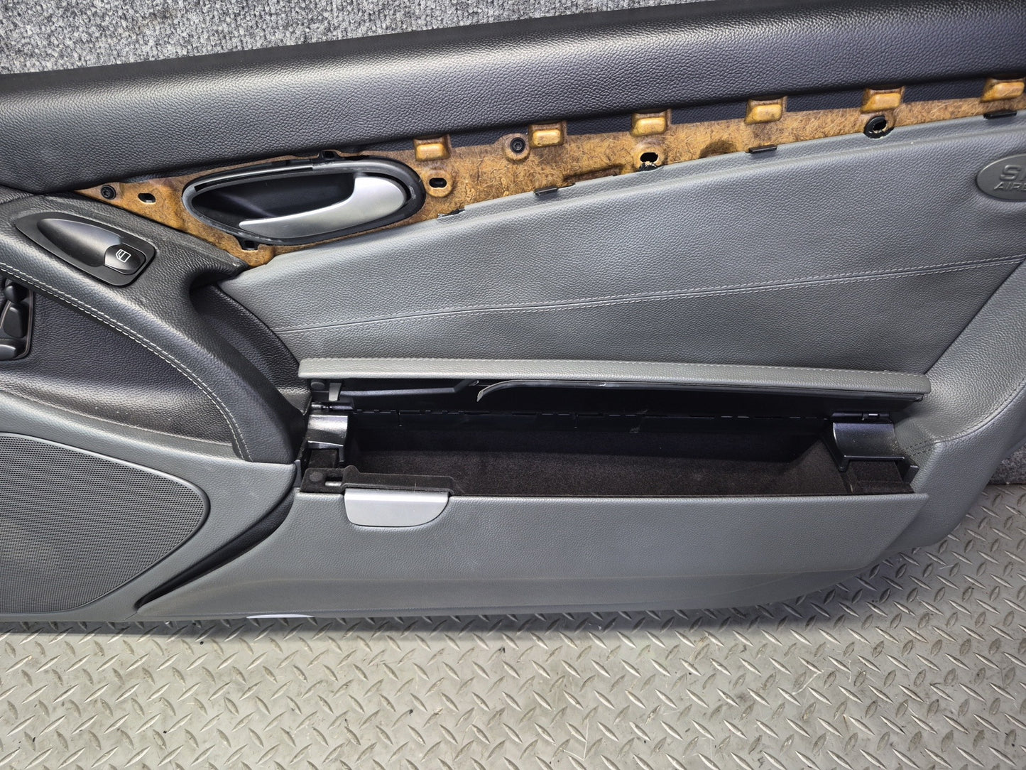 03-06 Mercedes R230 SL55 Front Right Door Interior Trim Cover Panel Black OEM