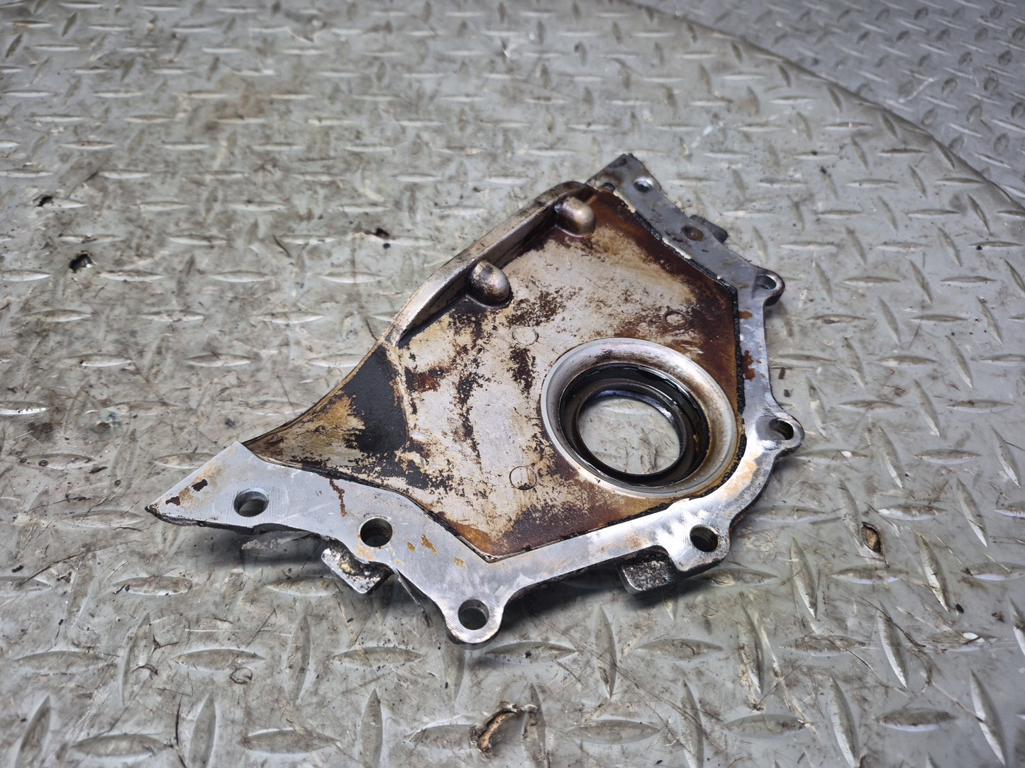 01-03 VW Eurovan T4 2.8L Engine Motor Front Oil Seal Plate Housing 021103153A