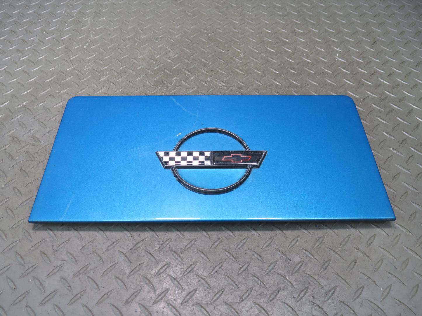 86-96 Chevrolet Corvette C4 Fuel Tank Filler Door Lid w Emblem Bright Aqua OEM