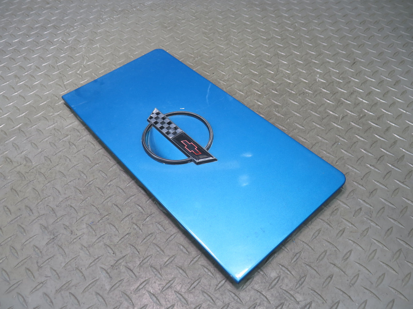 86-96 Chevrolet Corvette C4 Fuel Tank Filler Door Lid w Emblem Bright Aqua OEM
