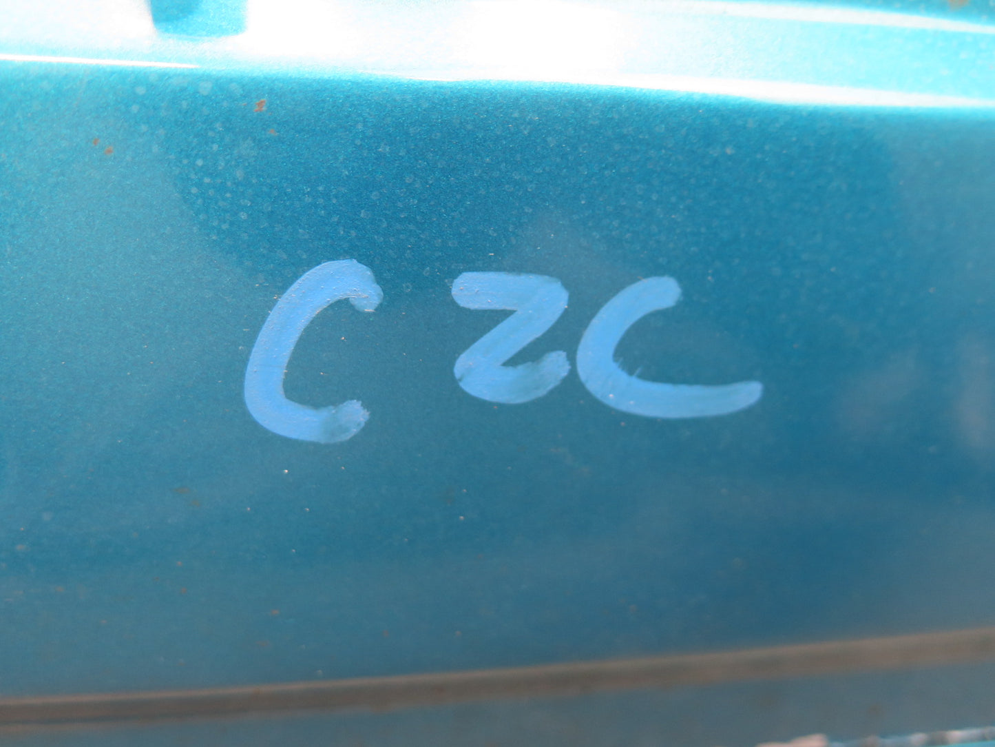 86-96 Chevrolet Corvette C4 Fuel Tank Filler Door Lid w Emblem Bright Aqua OEM
