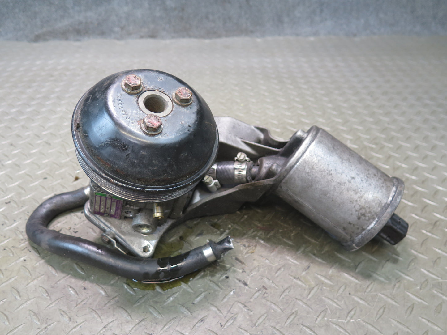 94-95 Mercedes W140 S500 M119.702 Power Steering Pump w Reservoir & Pulley OEM