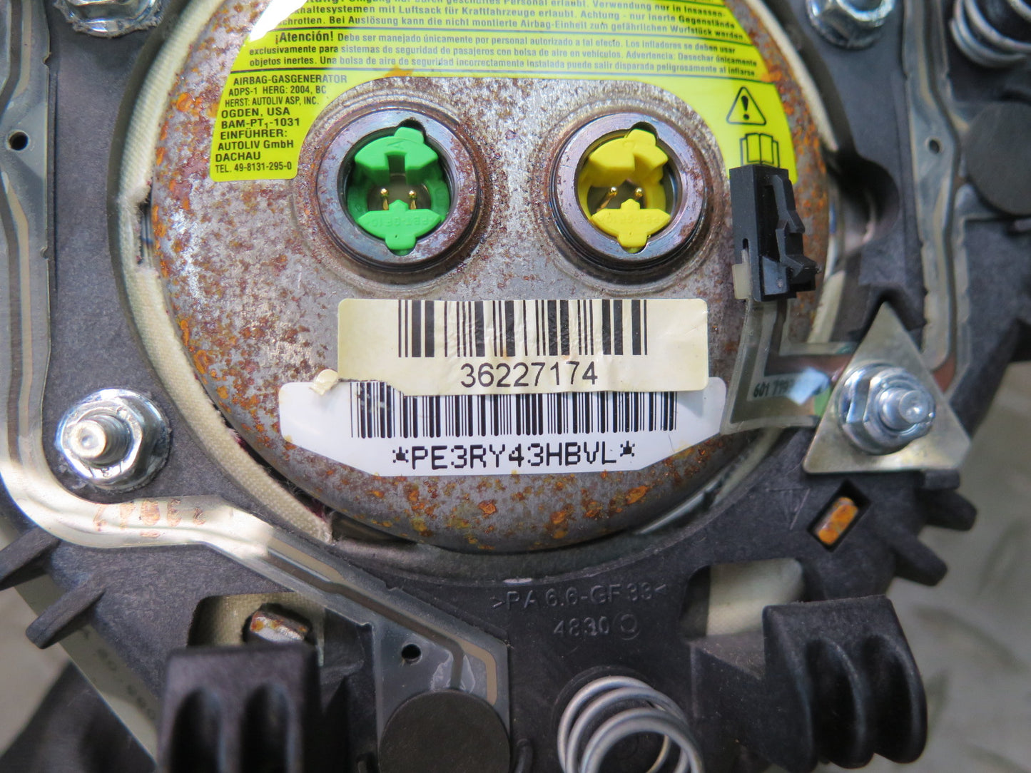05-08 PORSCHE BOXTER 987 FRONT LEFT DRIVER SIDE STEERING WHEEL SRS AIRBAG OEM