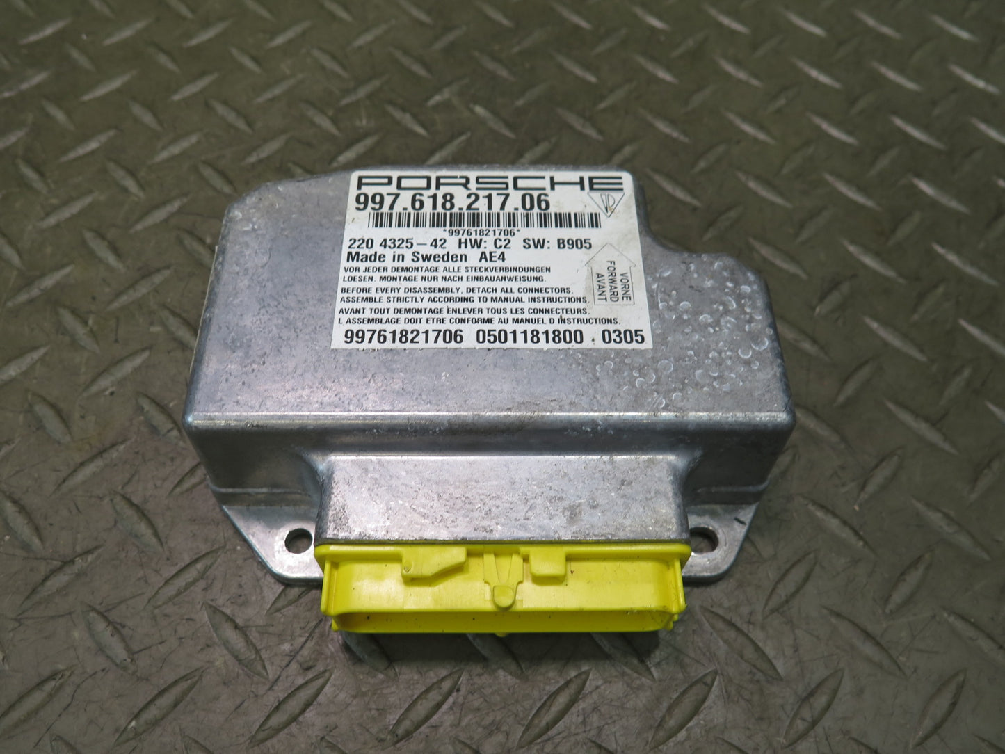 05-12 PORSCHE BOXTER 987 SRS AIRBAG CONTROL MODULE UNIT 99761821708 OEM
