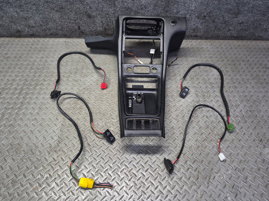 84-89 Porsche 928 A/T Front Center Console Trim Cover Panel W/ Switches Black