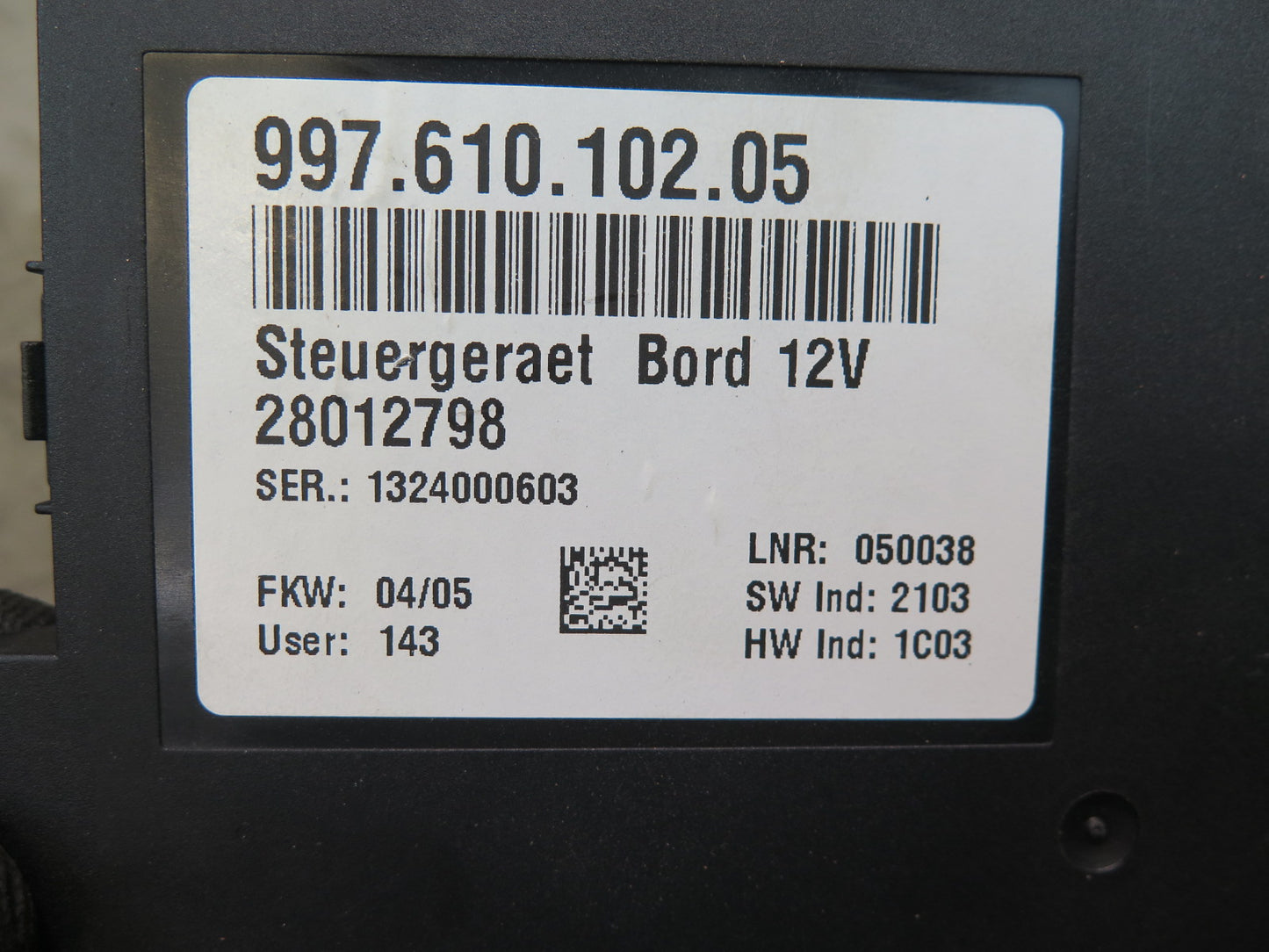 2005-2012 Porsche Boxster 987 Gateway Body Control Module Unit