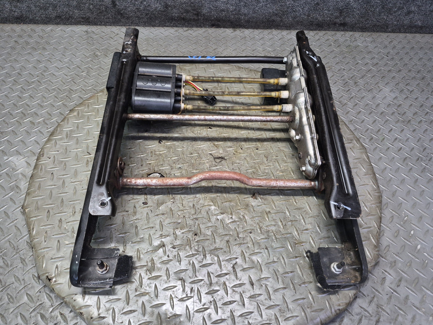 90-96 Chevrolet Corvette C4 Front Left Seat Lower Frame Track Rail w Motors OEM