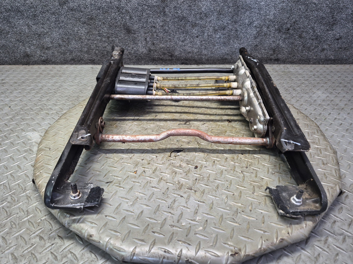 90-96 Chevrolet Corvette C4 Front Left Seat Lower Frame Track Rail w Motors OEM