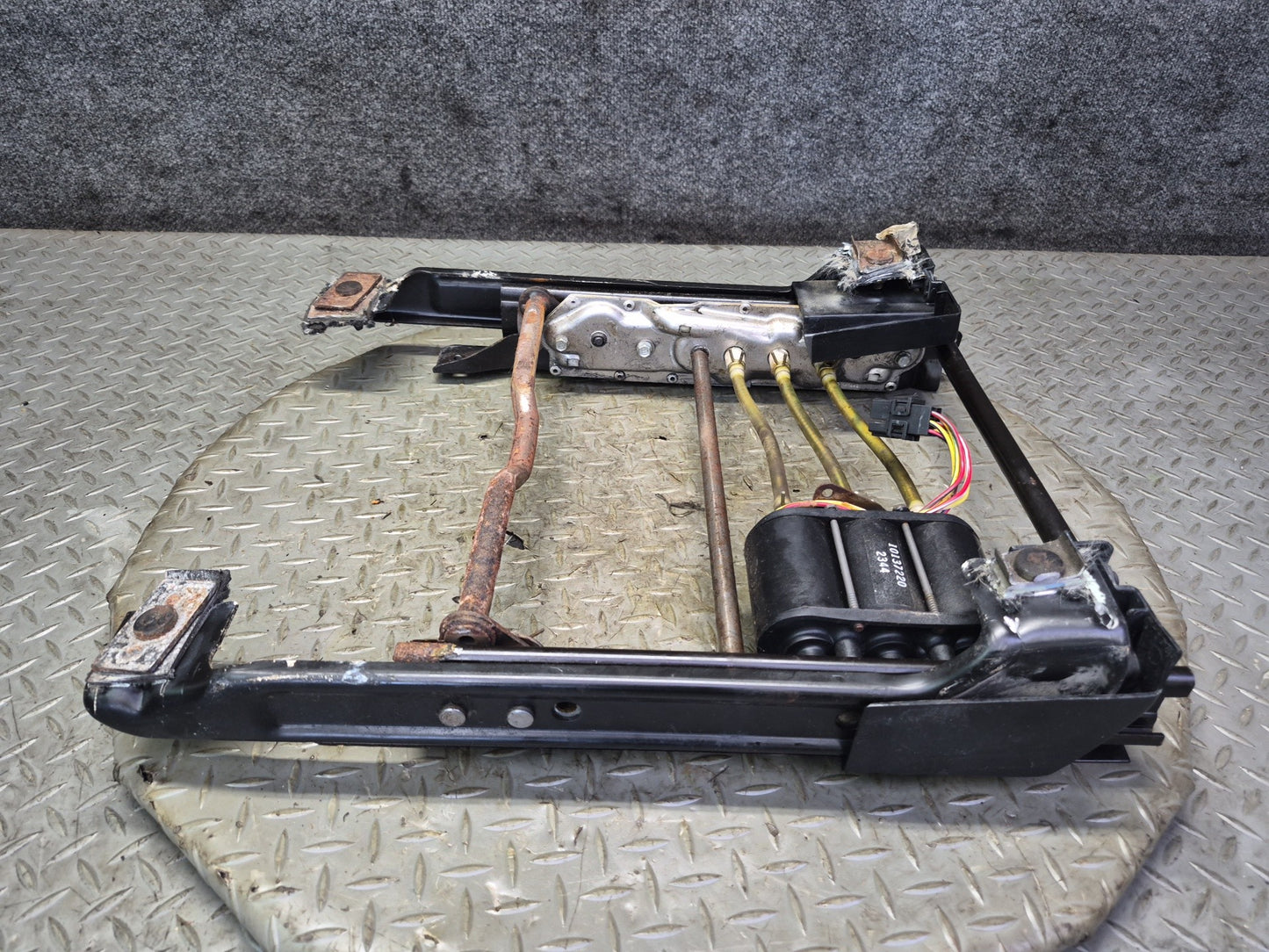 90-96 Chevrolet Corvette C4 Front Left Seat Lower Frame Track Rail w Motors OEM