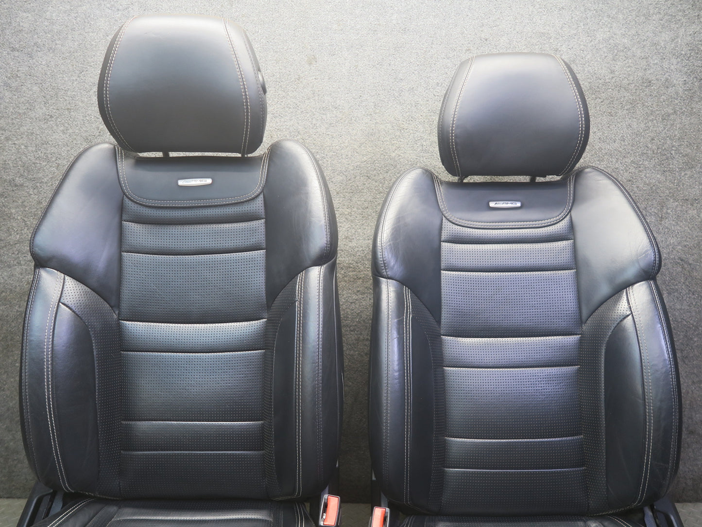 12-15 Mercedes W166 ML AMG Front & Rear Leather Sport Seat Black Anthracite Set