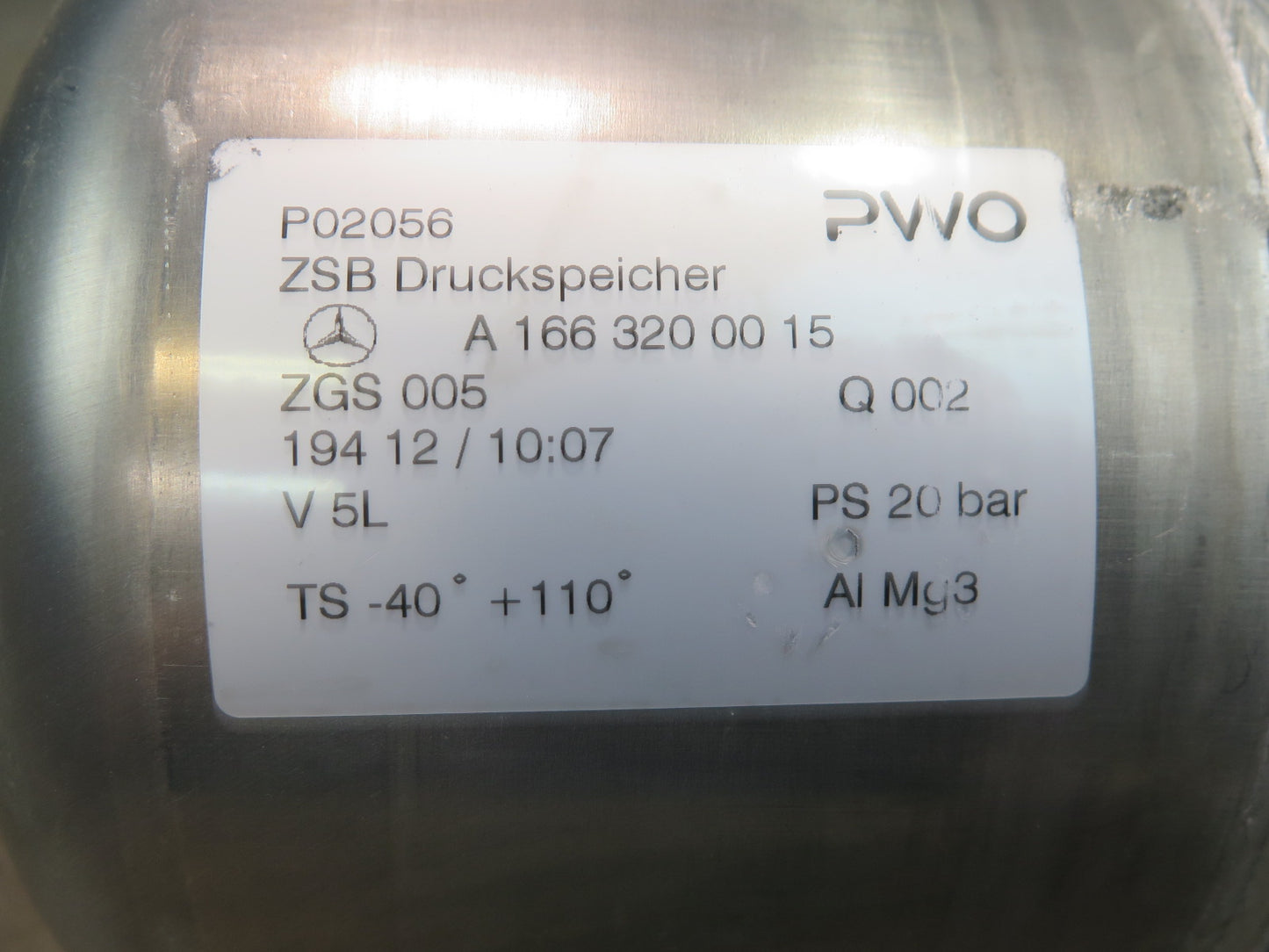 2012-2015 Mercedes X166 W166 Ml-class Air Suspension Vacuum Reservoir Tank