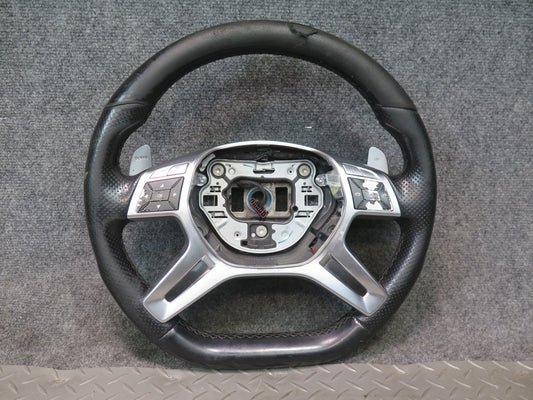2012-2015 Mercedes X166 W166 ML63 AMG Leather Sport Steering w Paddles Damaged