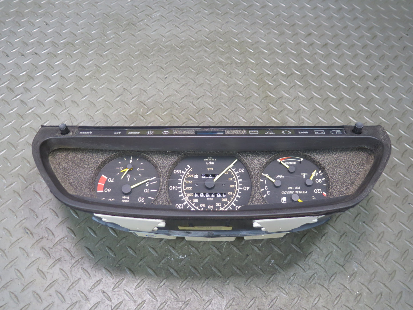 86-88 Mercedes W126 560SEL Instrument Cluster Gauge Speedometer Damaged