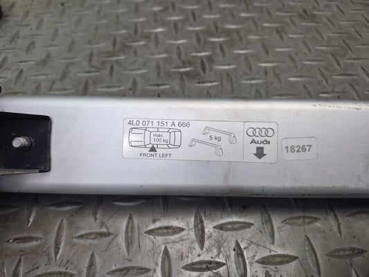 07-15 Audi 4L Q7 Set of 2 Roof Rack Cross Bar 4L0071151A Without Keys OEM