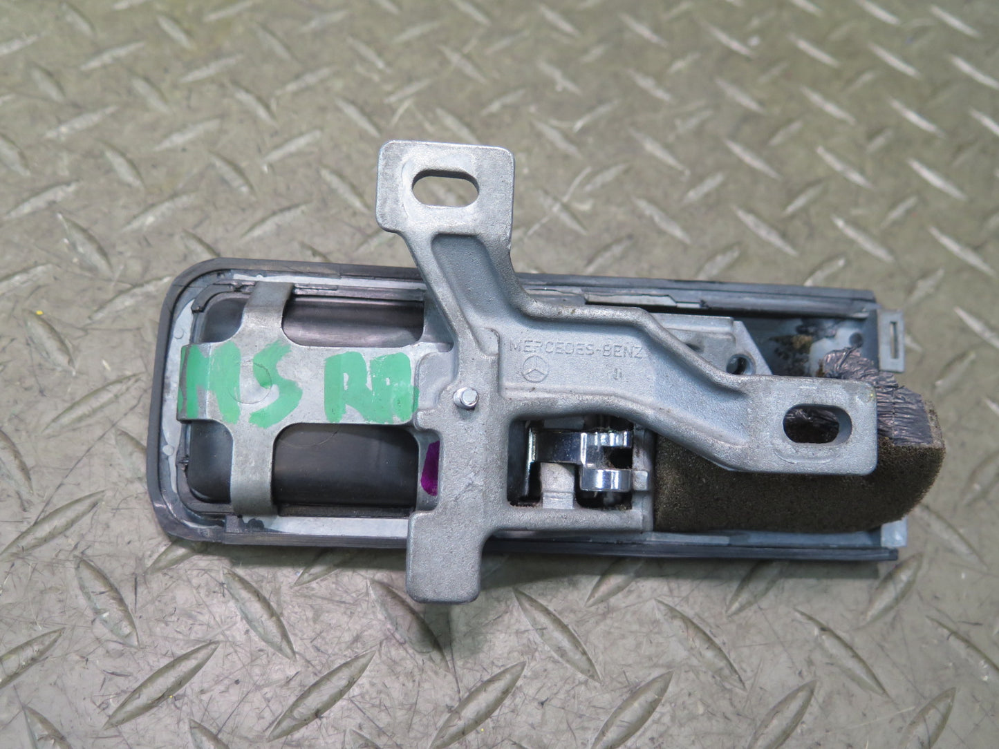 86-91 Mercedes W126 560SEL Rear Right Door Interior Pull Handle w Trim Damaged
