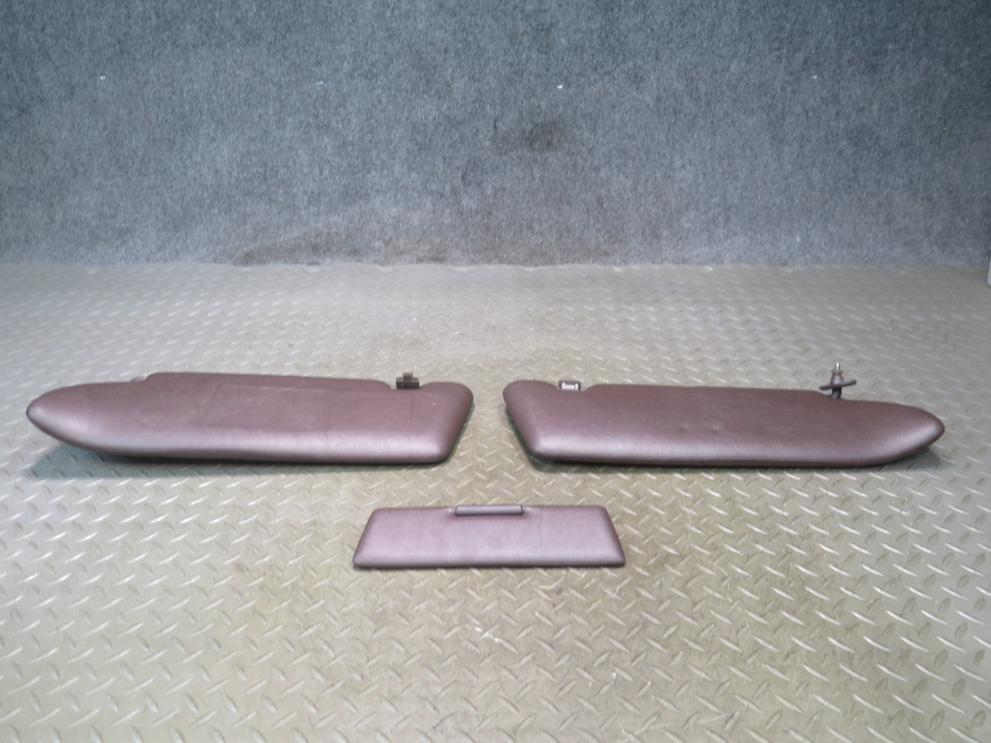 86-91 Mercedes W126 560SEL Sedan Set of 3 Front Left Center Right Sun Visor Dmgd