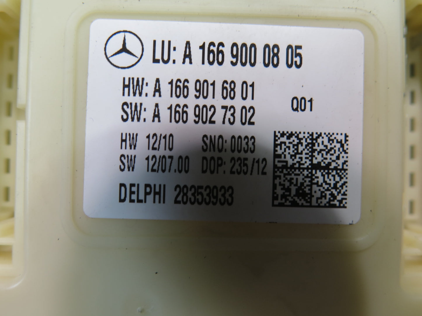 2012-2015 Mercedes X166 W166 Ml-class Rear SAM Signal Acquisition Module