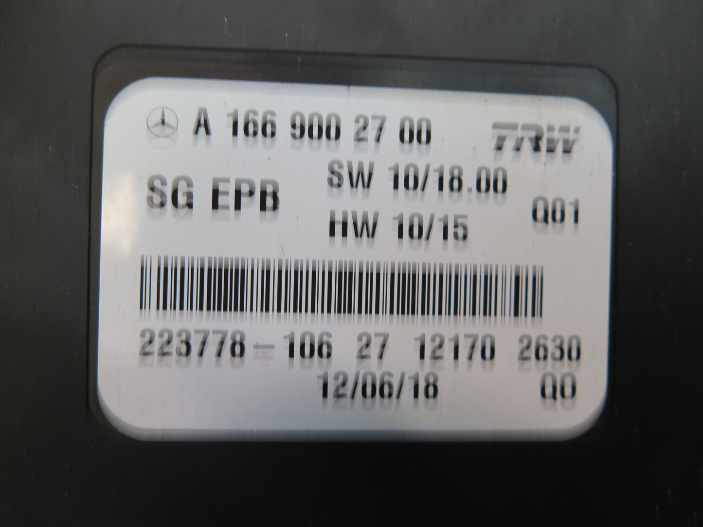 2012-2015 Mercedes X166 W166 Ml-class Parking Brake Control Module 1669002700