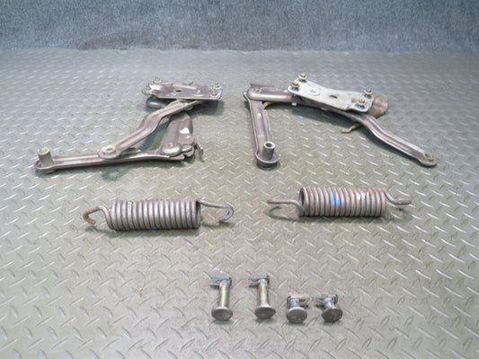 86-91 Mercedes W126 560SEL Front Left & Right Hood Hinge w Springs Set OEM