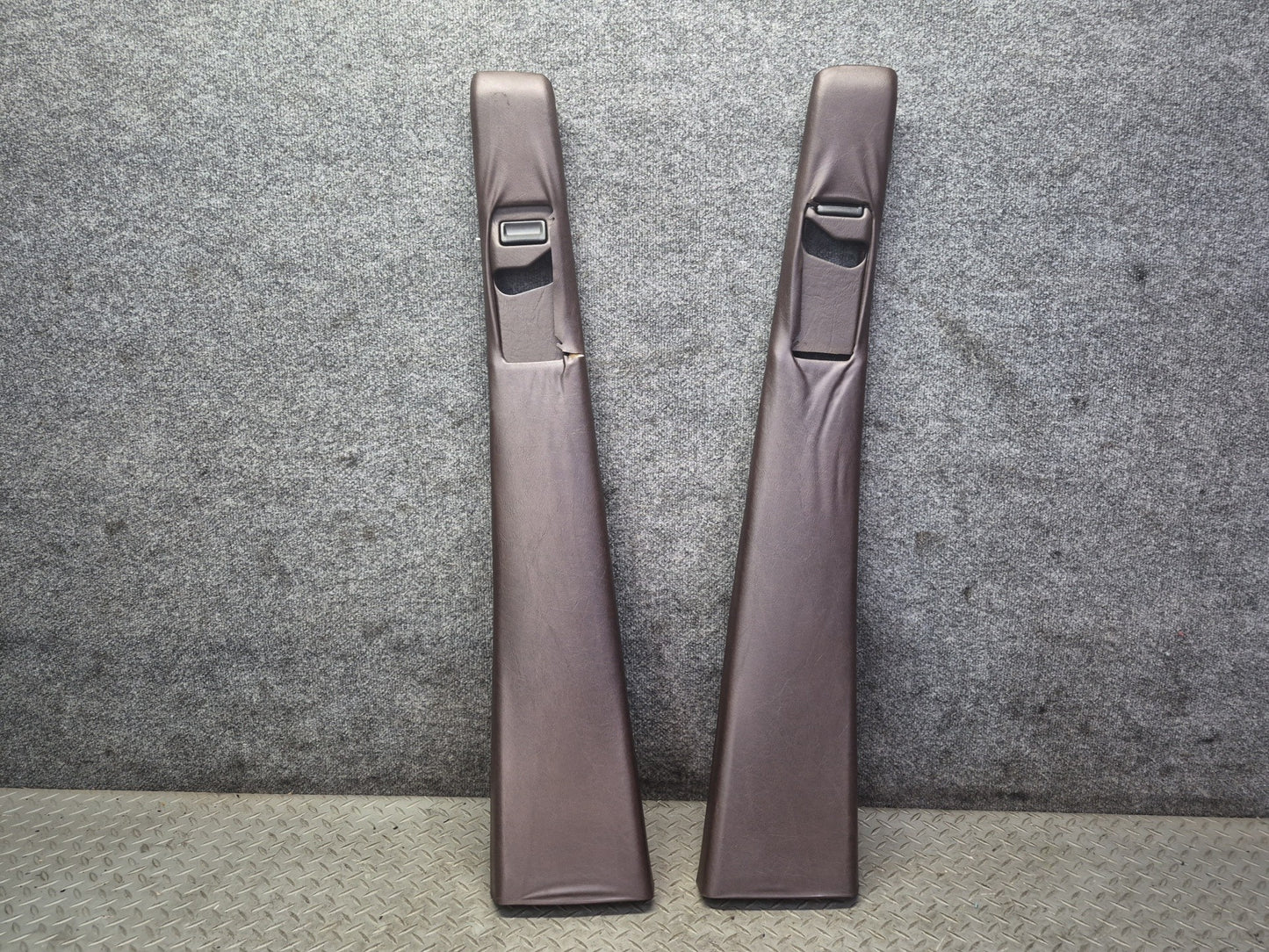86-91 Mercedes W126 560SEL Set of 2 Center B Pillar Lower Trim Panel Damaged