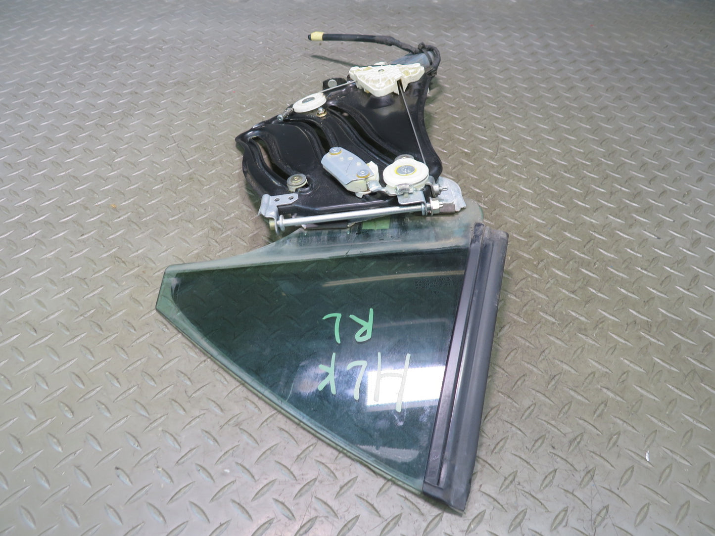 05-11 Mercedes R171 SLK Convertible Rear Left Window Regulator w Motor & Glass