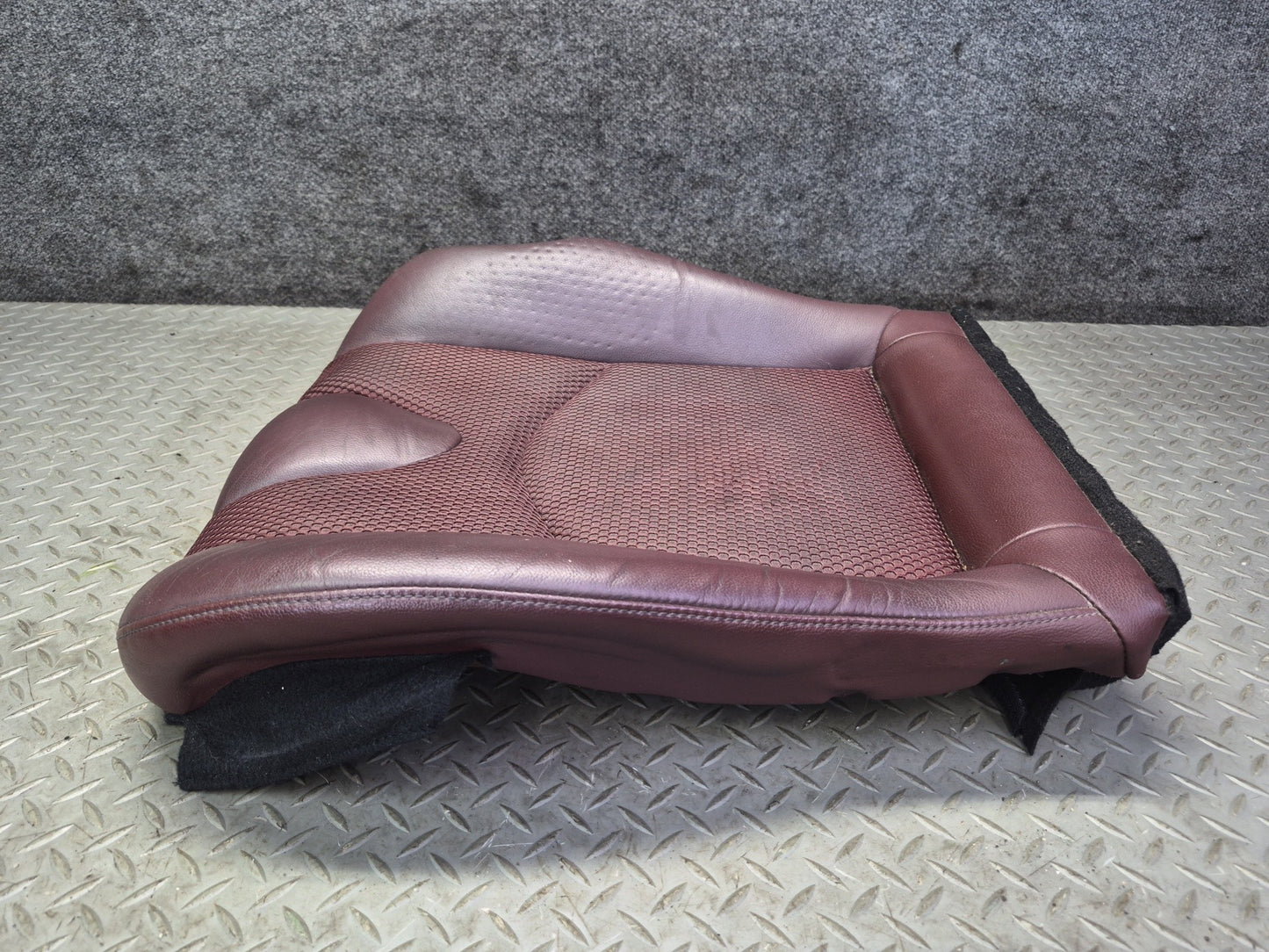 10-19 Nissan Z34 370Z Convert Front Left Seat Lower Leather Cushion Wine OEM