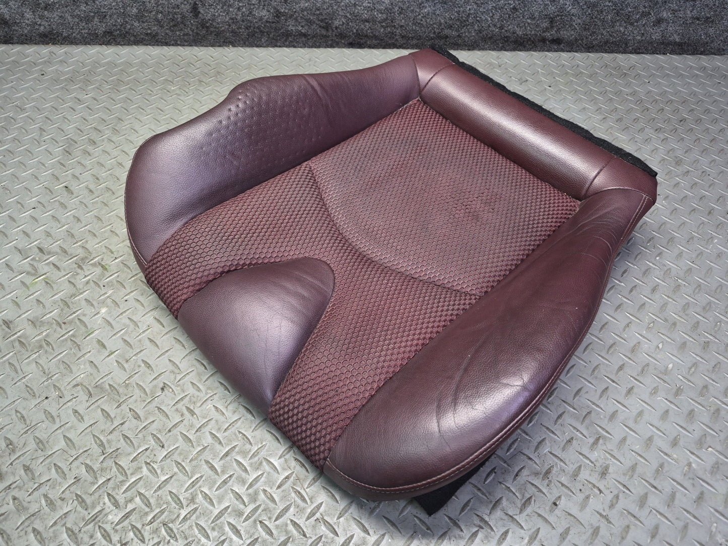 10-19 Nissan Z34 370Z Convert Front Left Seat Lower Leather Cushion Wine OEM