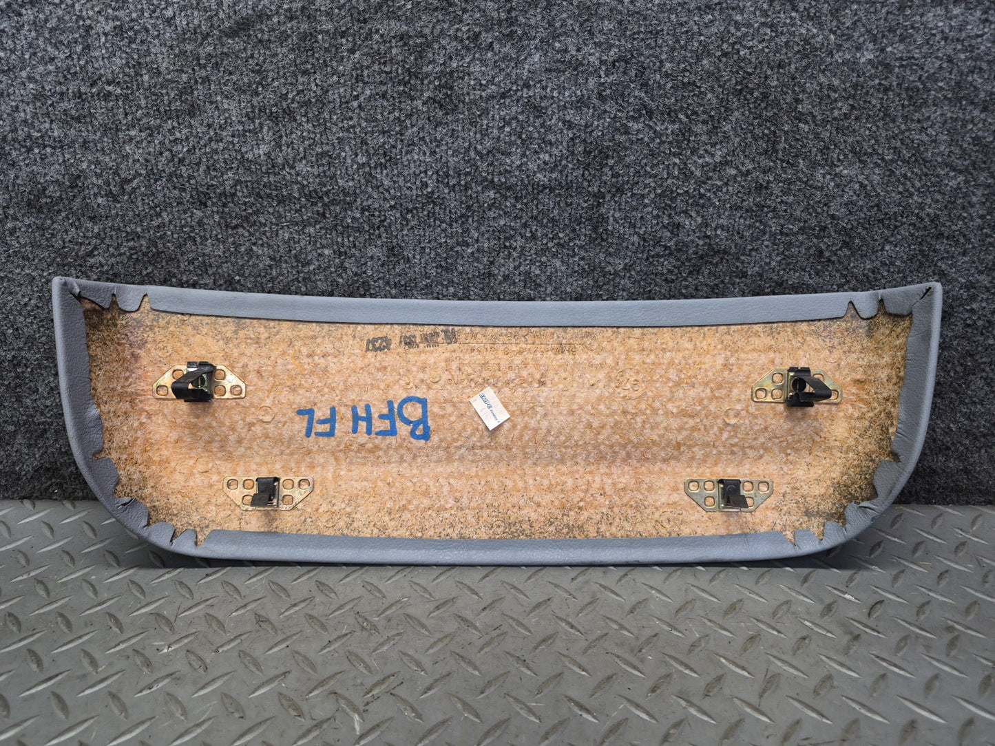 97-03 BMW E39 540i Front Left Seat Rear Back Upper Trim Panel Cover Gray OEM