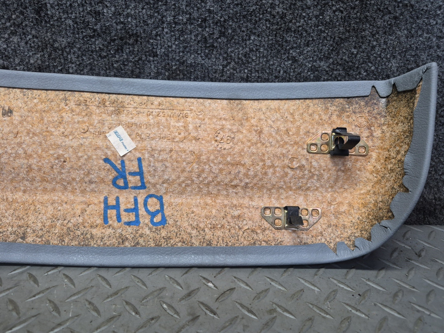 97-03 BMW E39 540i Front Right Seat Rear Back Upper Trim Panel Cover Gray OEM