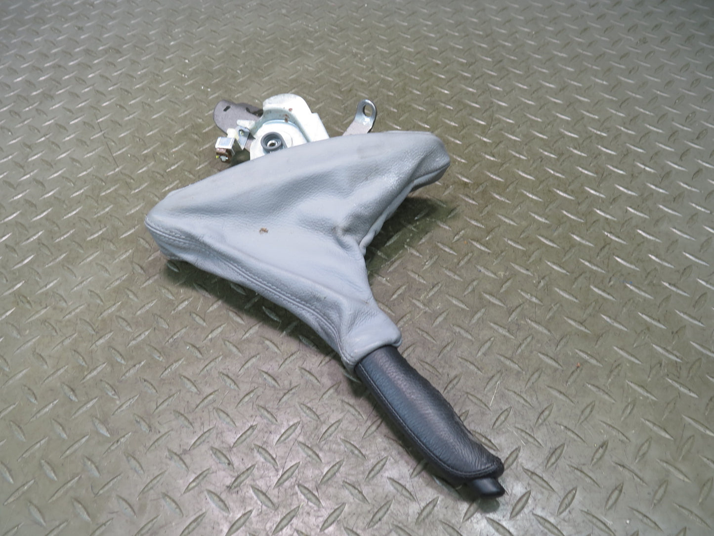 01-06 BMW E46 330ci Parking Brake Handbrake Handle Leather Boot Cover Gray OEM