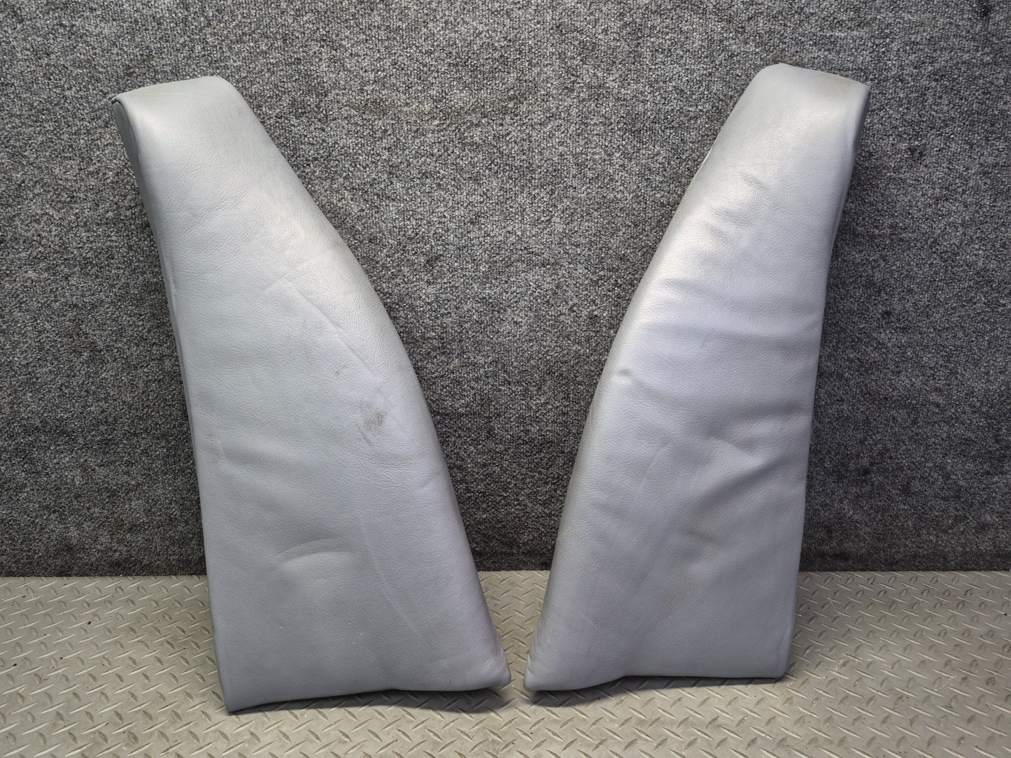 99-03 BMW E39 540i Sedan Rear Left & Right Seat Leather Bolster Gray Set OEM