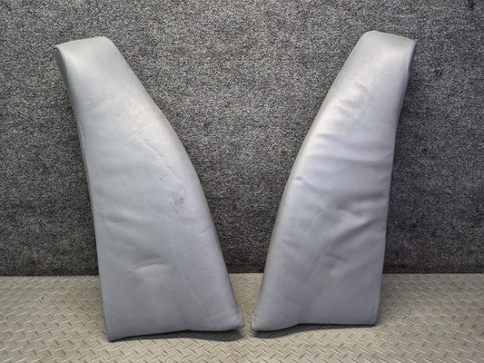 99-03 BMW E39 540i Sedan Rear Left & Right Seat Leather Bolster Gray Set OEM