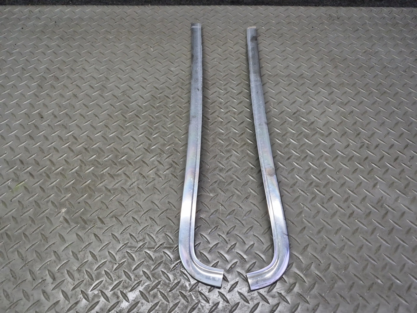 86-91 Mercedes W126 Sedan Front Windshield A Pillar Chrome Trim Molding Set OEM