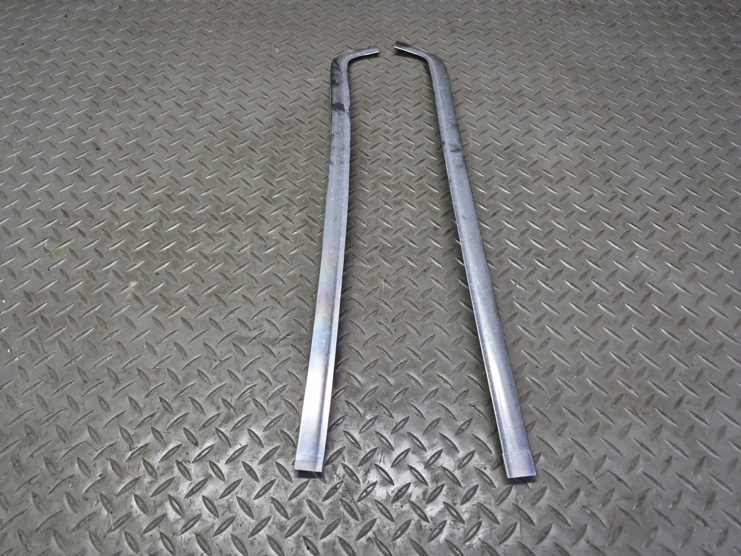 86-91 Mercedes W126 Sedan Front Windshield A Pillar Chrome Trim Molding Set OEM