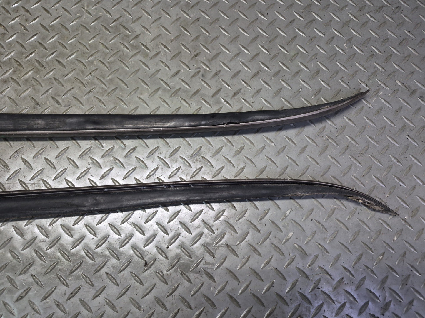 86-91 Mercedes W126 Sedan Front Windshield A Pillar Chrome Trim Molding Set OEM