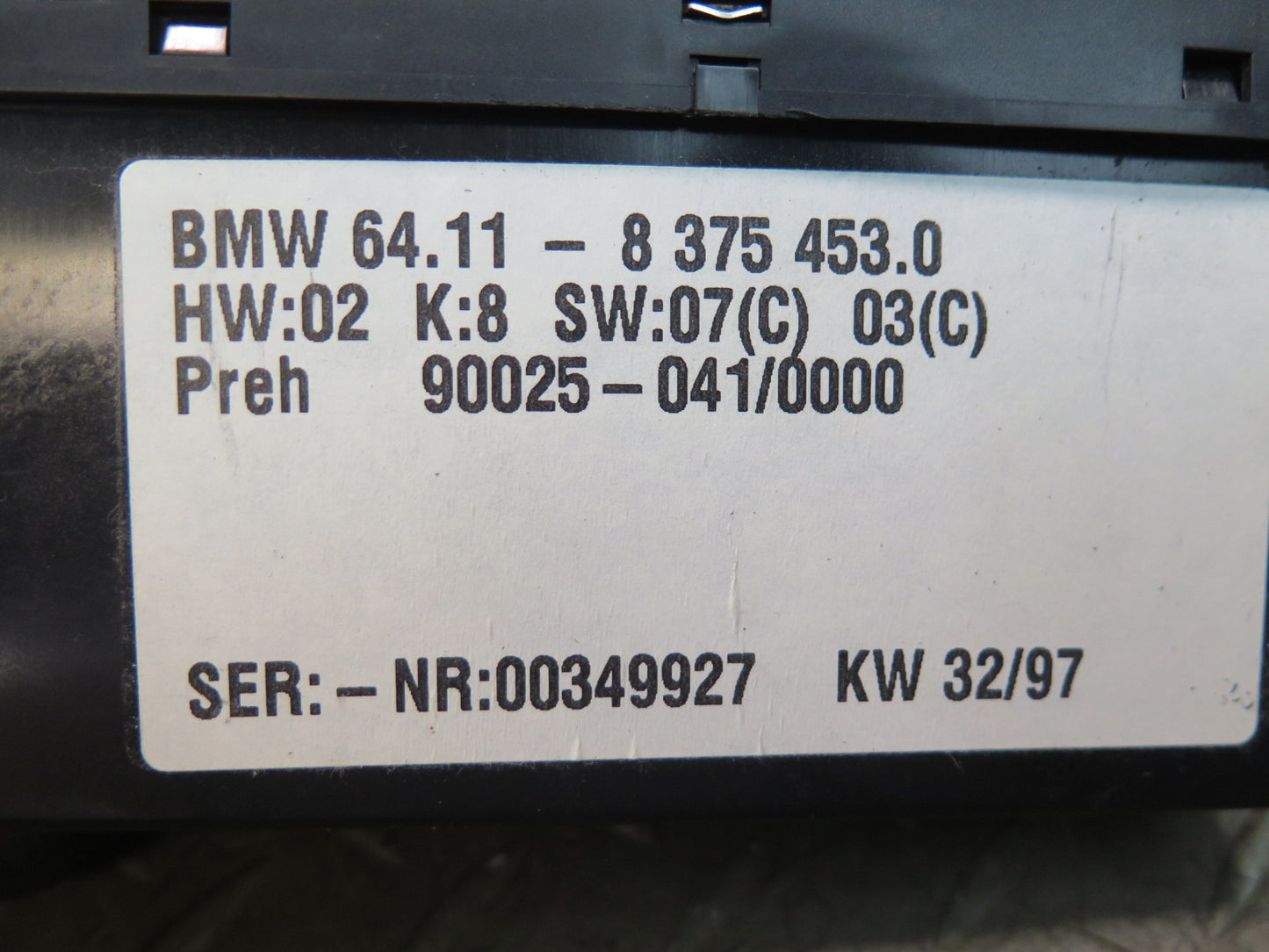 97-03 BMW E39 540i A/C Heater Climate Control Switch  Panel 8375453 OEM