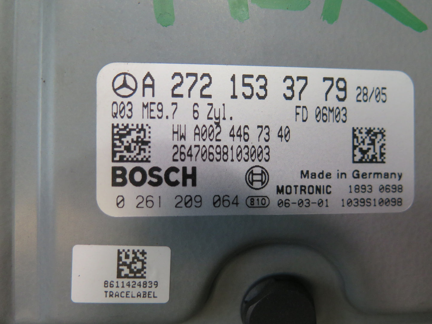 2006 Mercedes R171 SLK350 M272 Engine ECU ECM Ignition Switch Lock KEY Set OEM