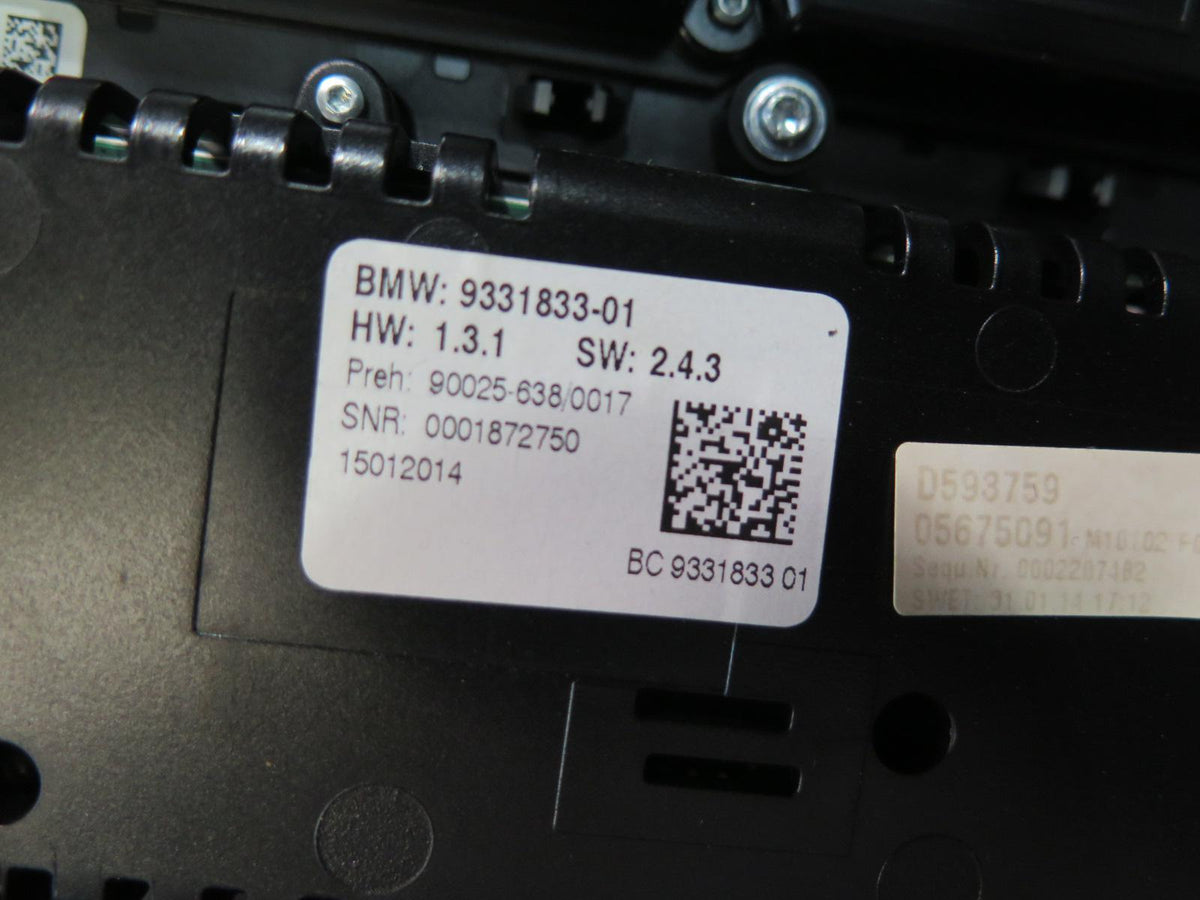 2012-2016 BMW F10 M5 A/C Heater Climate & Radio Control Switch Panel 9331833