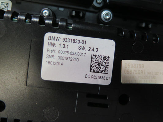 2012-2016 BMW F10 M5 A/C Heater Climate & Radio Control Switch Panel 9331833