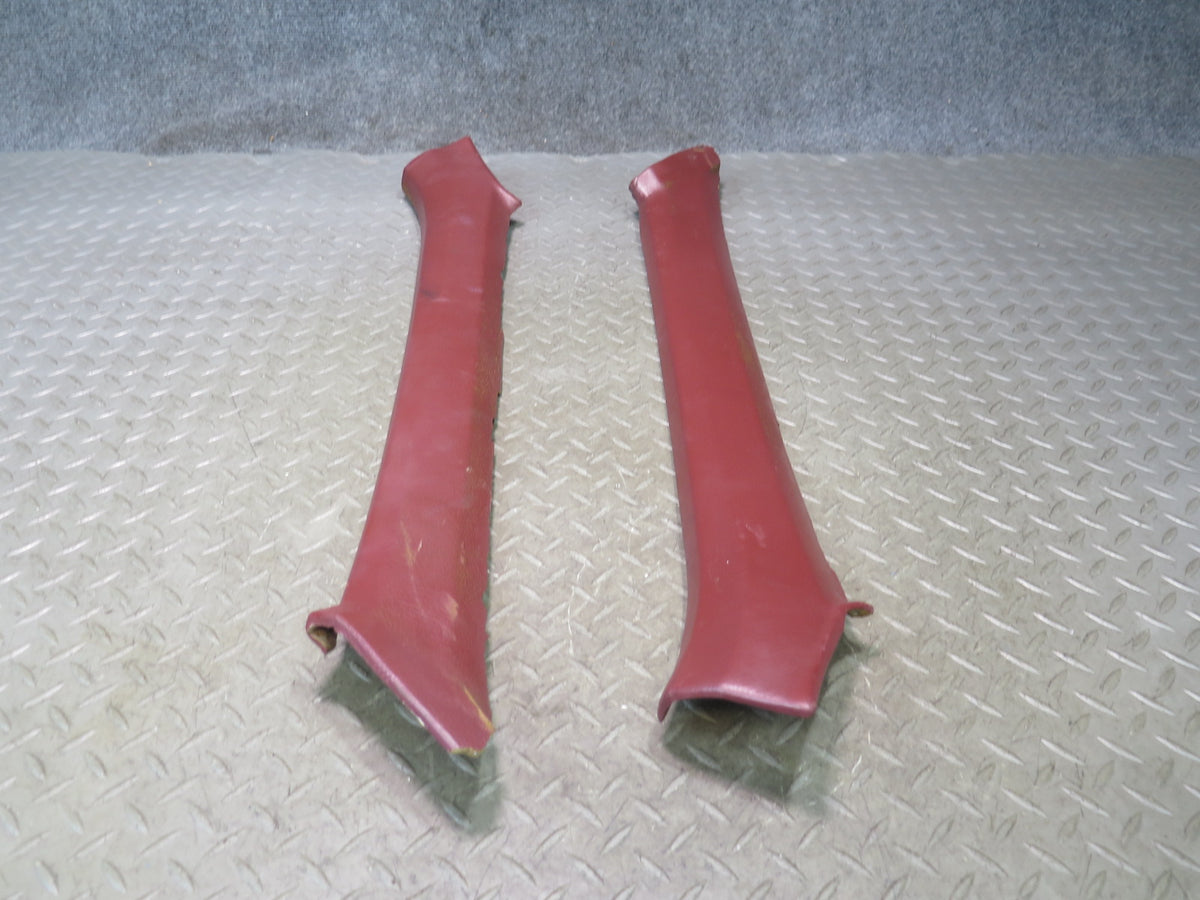 85-89 Nissan Z31 300ZX 2+0 Set of 2 Left Right A Pillar Trim Cover Panel RED OEM