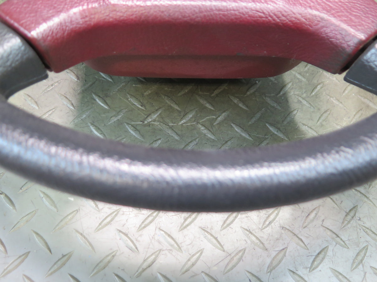 84-89 Nissan Z31 300ZX Leather Steering Black RED w Horn Pad Cover OEM