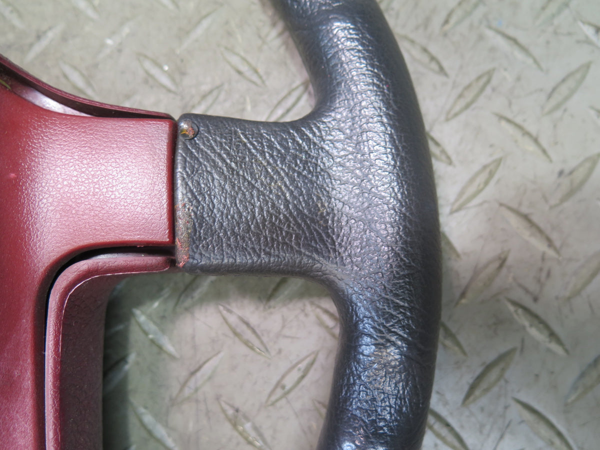84-89 Nissan Z31 300ZX Leather Steering Black RED w Horn Pad Cover OEM