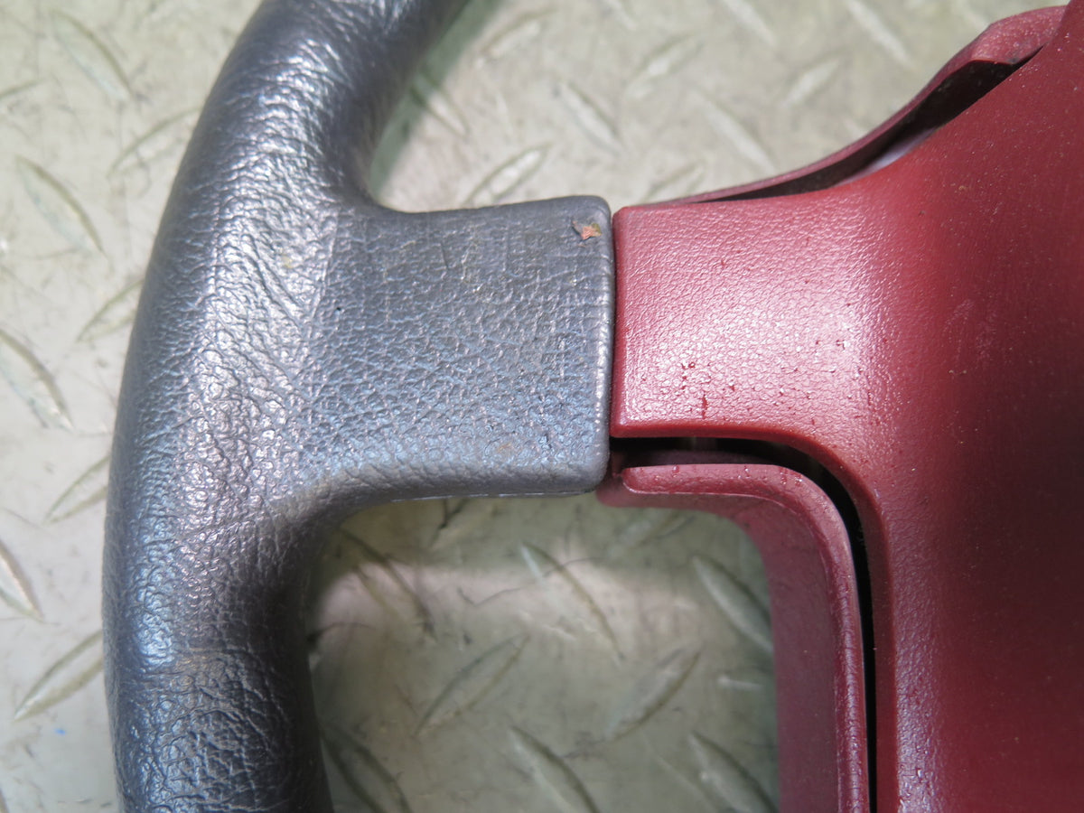 84-89 Nissan Z31 300ZX Leather Steering Black RED w Horn Pad Cover OEM