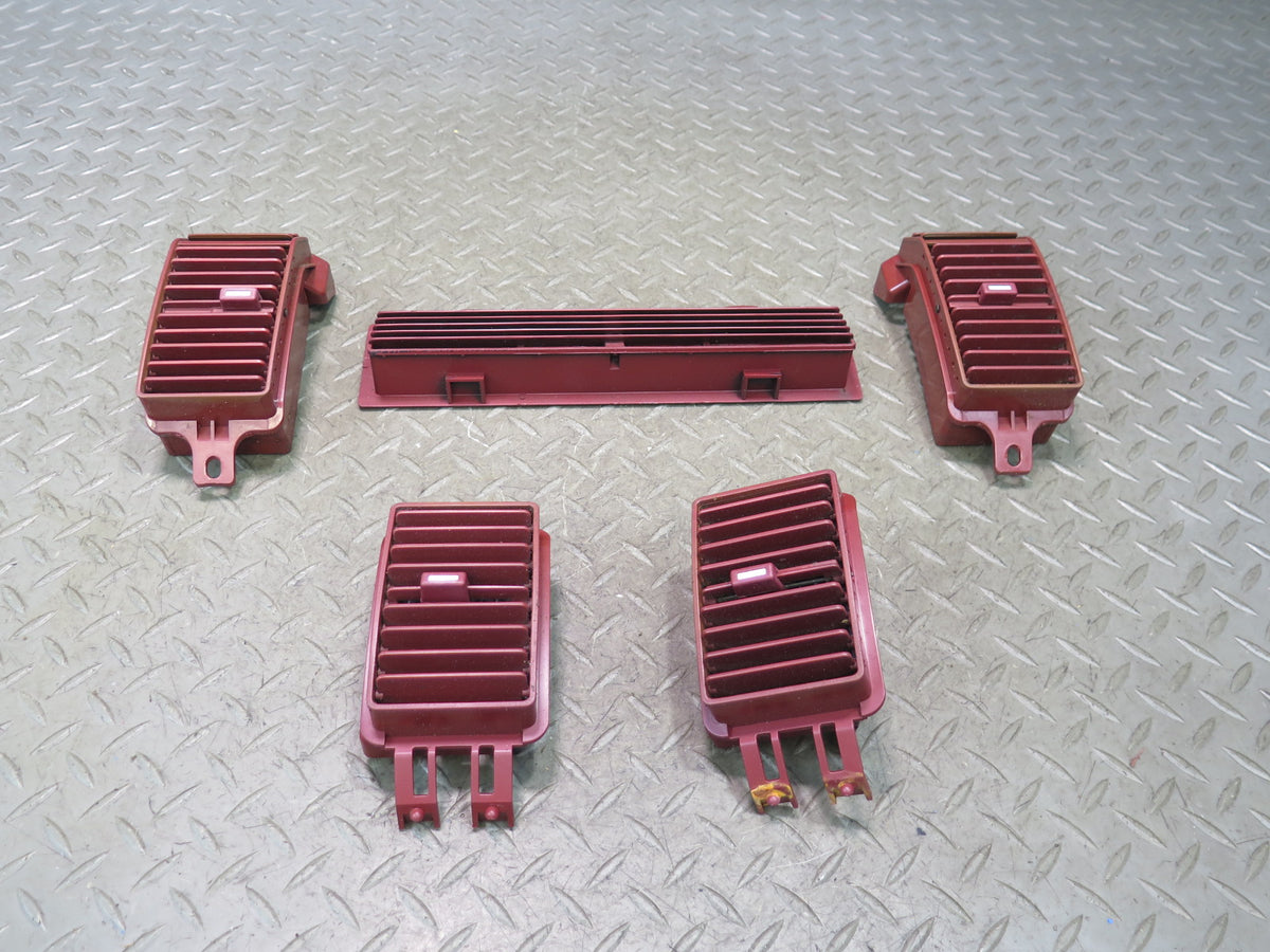 85-87 Nissan Z31 300ZX Set of 5 Dash Left Right Center A/C Air Vent RED OEM