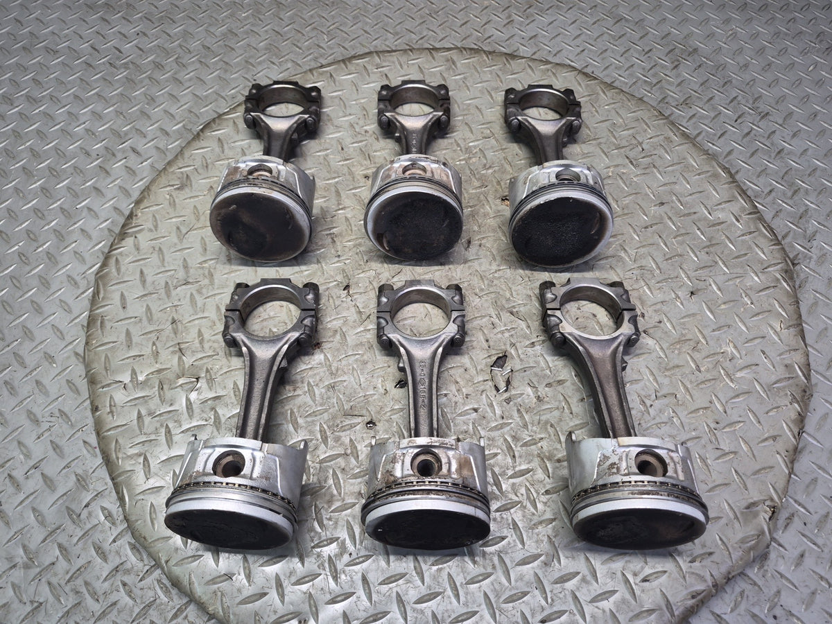 84-86 Nissan Z31 300ZX VG30E NA Set of 6 Engine Piston w Connecting Rod OEM