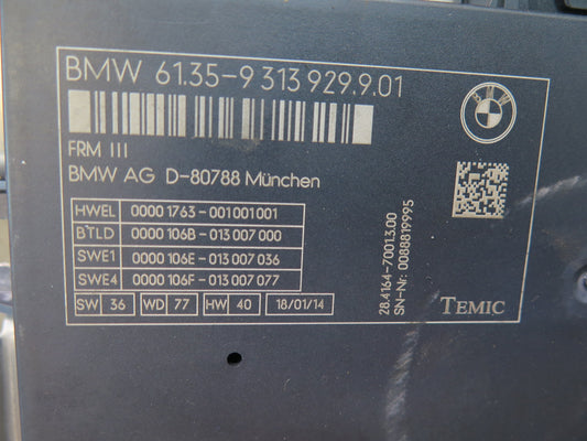 2011-2016 BMW F10 M5 FRM III Footwell Light Control Module 9313929